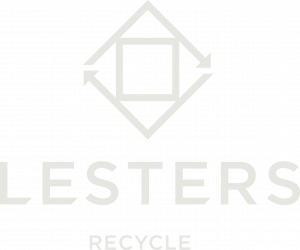 lesters recycle logo buff grey